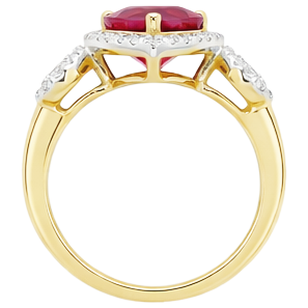 Red Heart Cut Ruby IGI CERTIFIED Diamond Ring 6.65 Ct Jewelry Yellow Gold