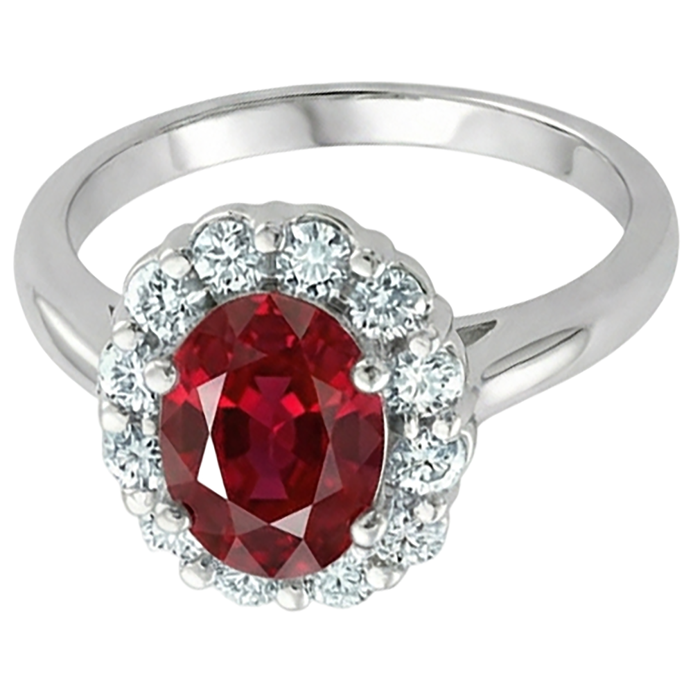 natural round ruby 5ct ring side angle