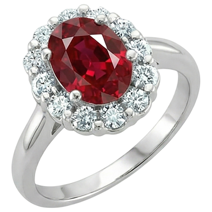 natural round ruby 5ct ring close up detail