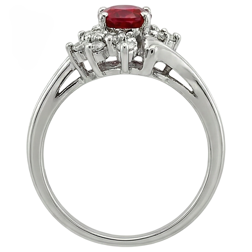 natural round ruby 1.50ct ring profile view
