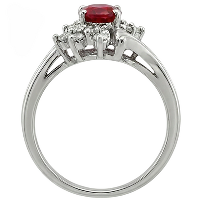 natural round ruby 1.50ct ring profile view