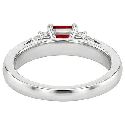 Red Ruby And Natural Earth Mined Diamonds 3.40 Carats Ring White Gold 14K