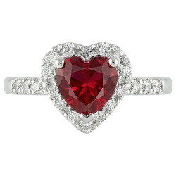 Red Ruby Gemstone With Natural Earth Mined Diamond Ring White Gold Jewelry 3.20 Carats