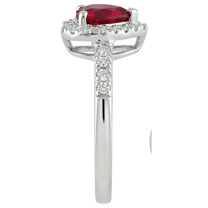 Red Ruby Gemstone With Natural Earth Mined Diamond Ring White Gold Jewelry 3.20 Carats