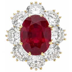 Red Ruby IGI CERTIFIED Gemstone Cocktail Ring