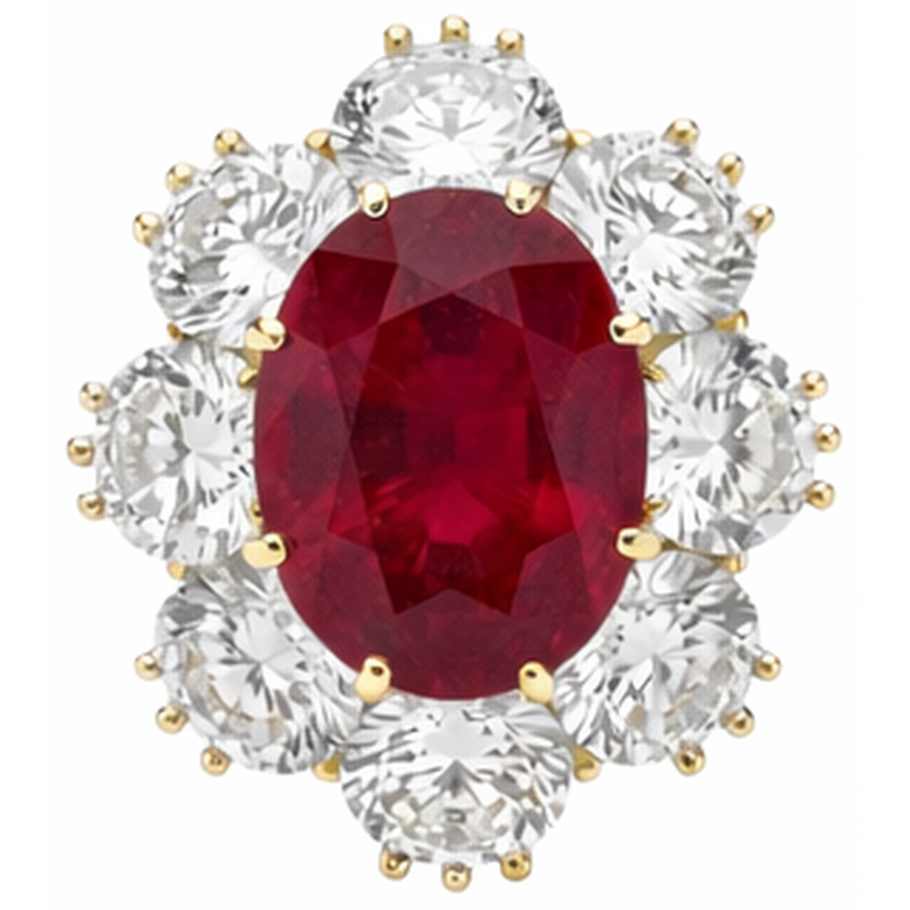 Red Ruby IGI CERTIFIED Gemstone Cocktail Ring