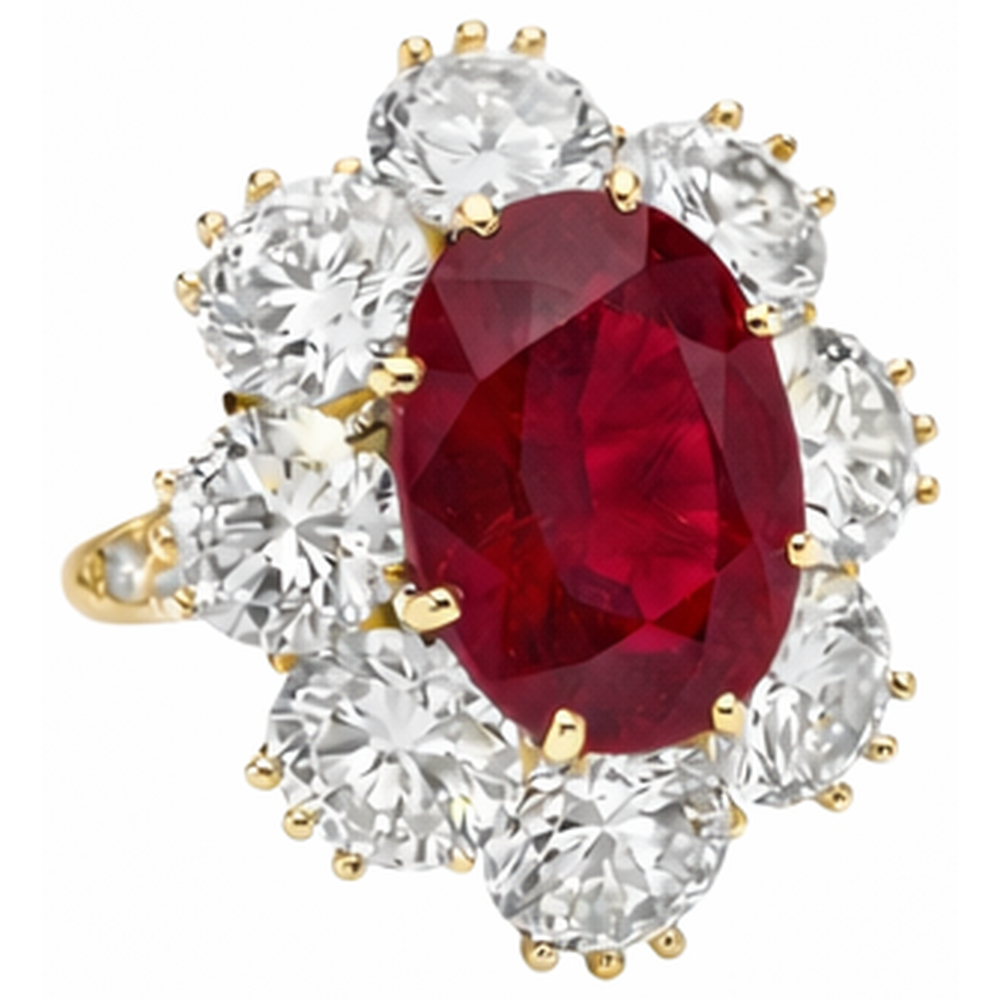 Red Ruby IGI CERTIFIED Gemstone Cocktail Ring