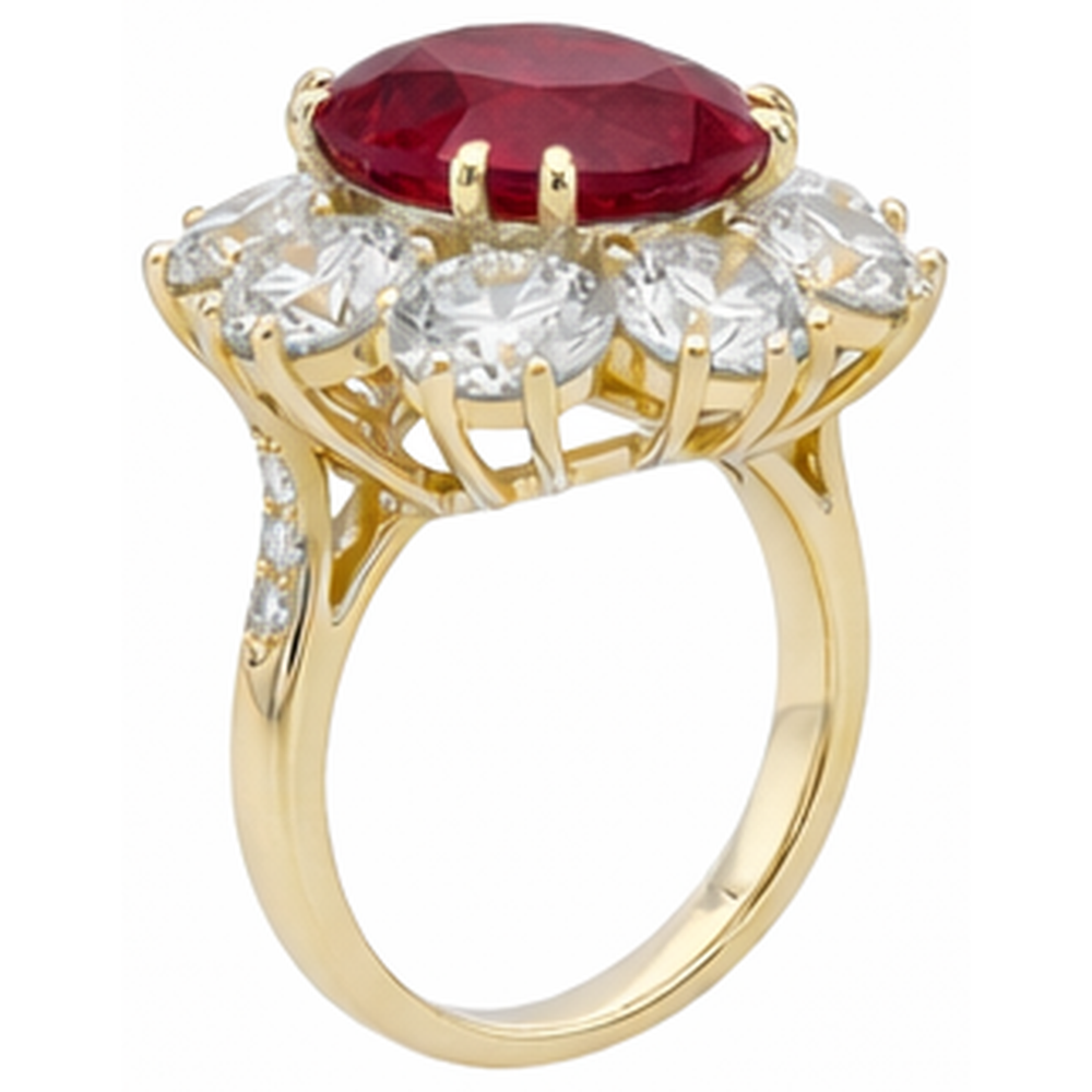 Red Ruby IGI CERTIFIED Gemstone Cocktail Ring