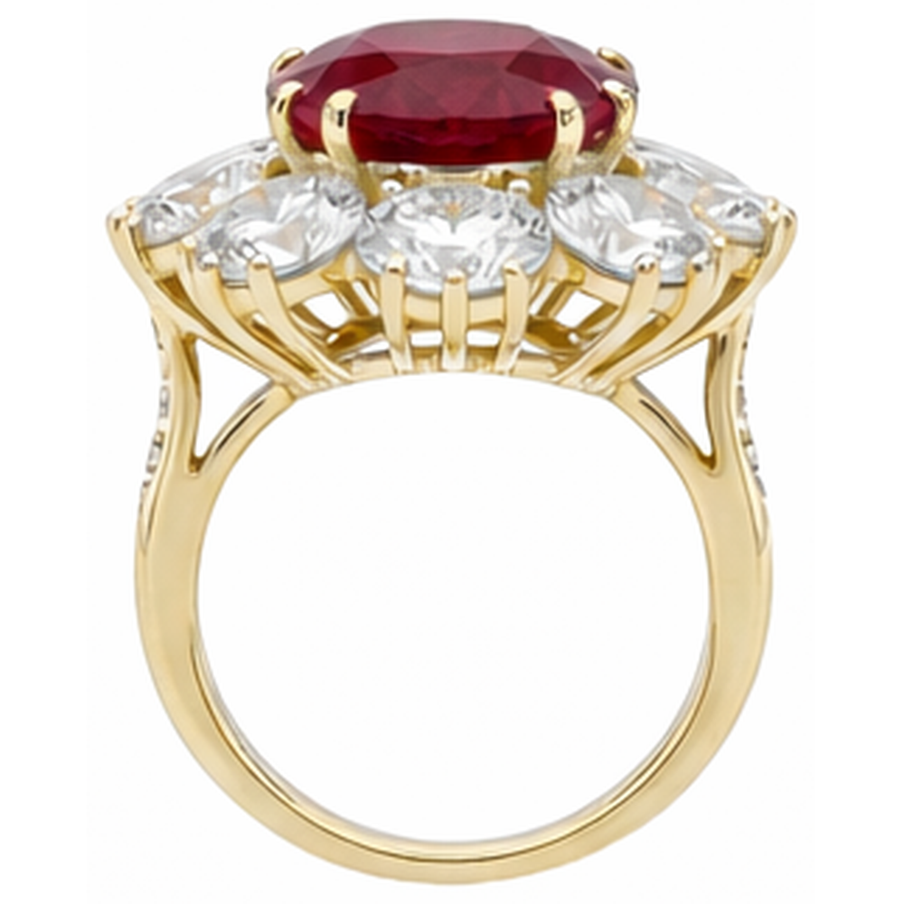 Red Ruby IGI CERTIFIED Gemstone Cocktail Ring