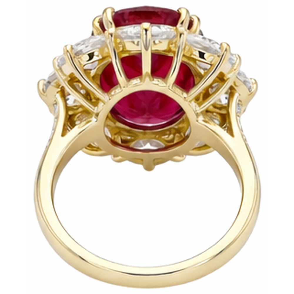 Red Ruby IGI CERTIFIED Gemstone Cocktail Ring