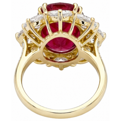 Red Ruby IGI CERTIFIED Gemstone Cocktail Ring