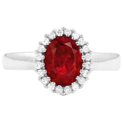 Red Ruby IGI CERTIFIED With Diamonds 5.75 Carats Ring White Gold 14K