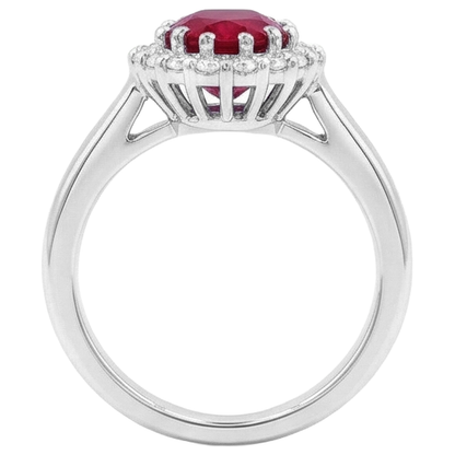 Red Ruby IGI CERTIFIED With Diamonds 5.75 Carats Ring White Gold 14K