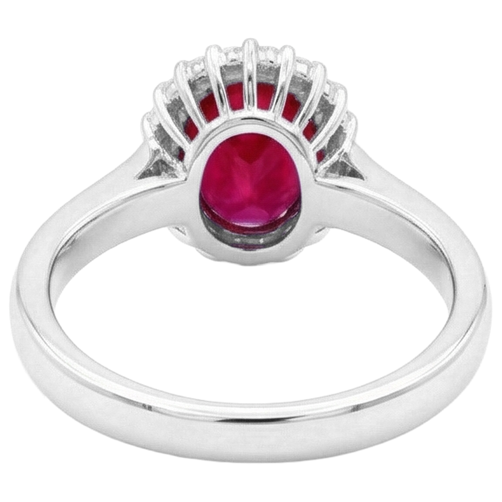 Red Ruby IGI CERTIFIED With Diamonds 5.75 Carats Ring White Gold 14K