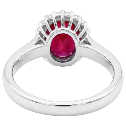 Red Ruby IGI CERTIFIED With Diamonds 5.75 Carats Ring White Gold 14K
