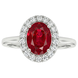 Red Ruby With Natural Earth Mined Diamonds 3.75 Ct Ring 14K Gold White New
