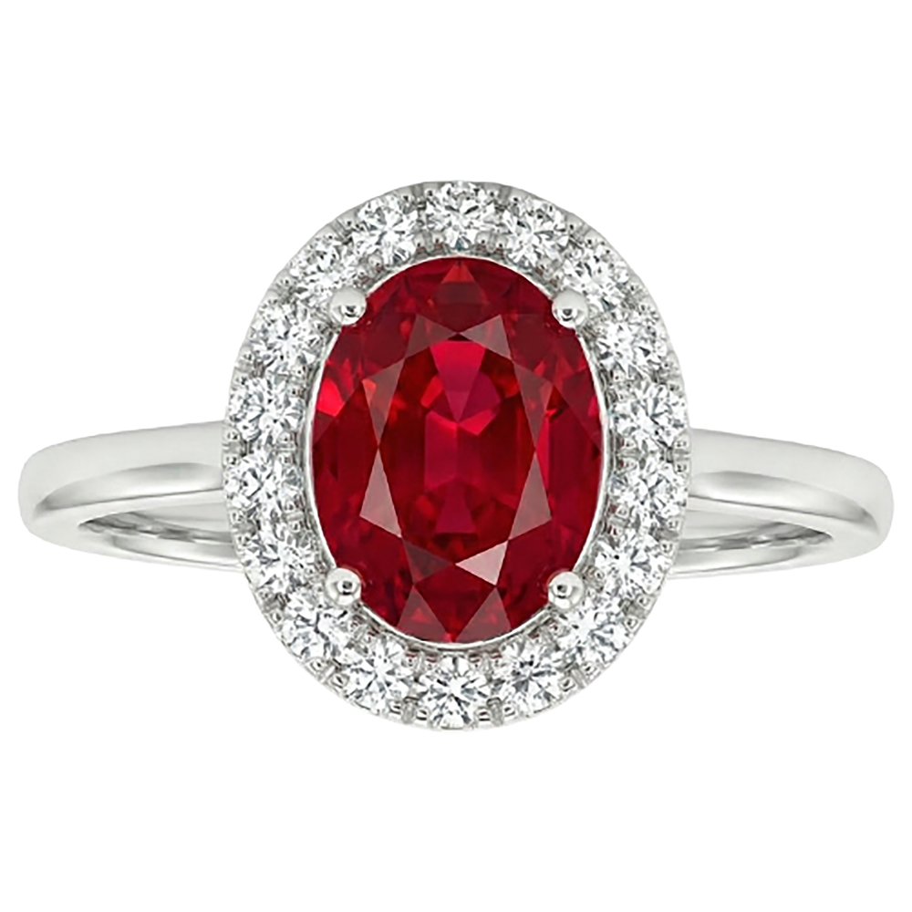 Red Ruby With Natural Earth Mined Diamonds 3.75 Ct Ring 14K Gold White New