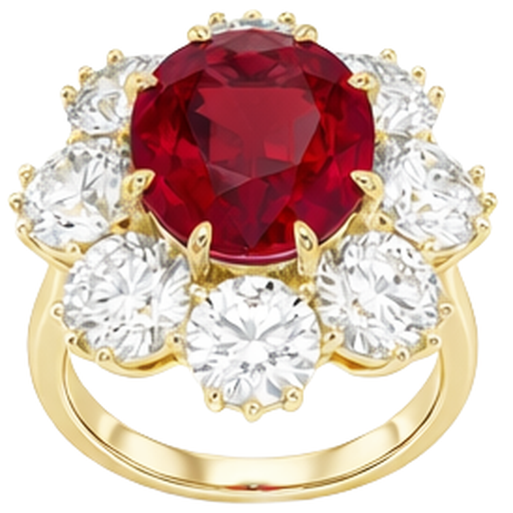 Red Ruby With Natural Earth Mined Diamonds 3 Carats Engagement Ring 14K Yellow Gold