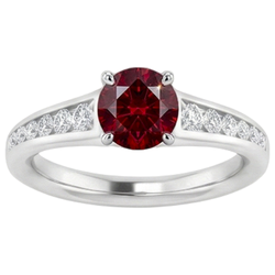 Ring 1.10 Carats Burma Ruby Natural Earth Mined Diamond Accented White Gold 14K Jewelry