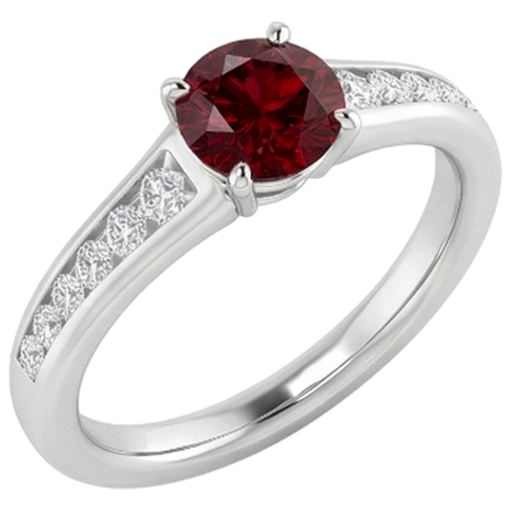 Ring 1.10 Carats Burma Ruby Natural Earth Mined Diamond Accented White Gold 14K Jewelry