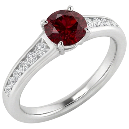 Ring 1.10 Carats Burma Ruby Natural Earth Mined Diamond Accented White Gold 14K Jewelry