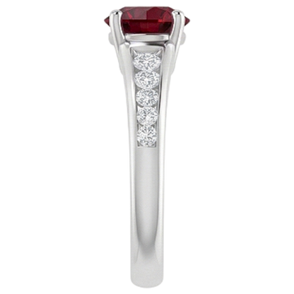 Ring 1.10 Carats Burma Ruby Natural Earth Mined Diamond Accented White Gold 14K Jewelry