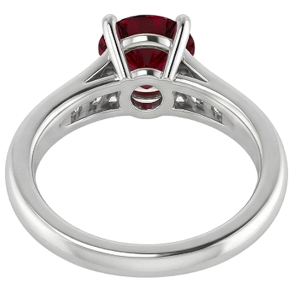 Ring 1.10 Carats Burma Ruby Natural Earth Mined Diamond Accented White Gold 14K Jewelry