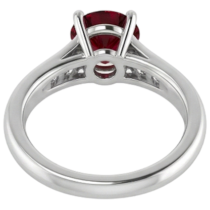 Ring 1.10 Carats Burma Ruby Natural Earth Mined Diamond Accented White Gold 14K Jewelry
