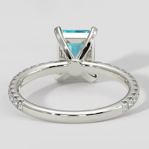 Ring Paraiba Tourmaline 1.50ct Emerald Style