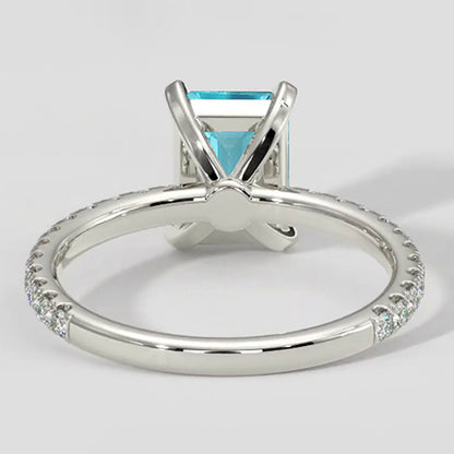 Ring Paraiba Tourmaline 1.50ct Emerald Style