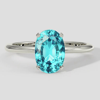 Ring Paraiba Tourmaline 2.50 Carats Oval Cut