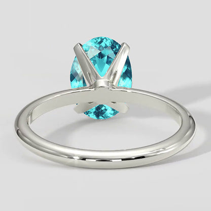 Ring Paraiba Tourmaline 2.50 Carats Oval Cut