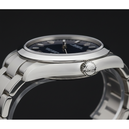 Rolex 31mm Stainless Steel Blue Arabic Dial Watch