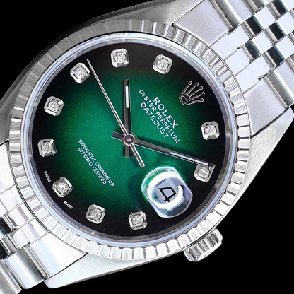 Rolex Datejust 36 mm Green Diamond Dial Stainless Steel Watch
