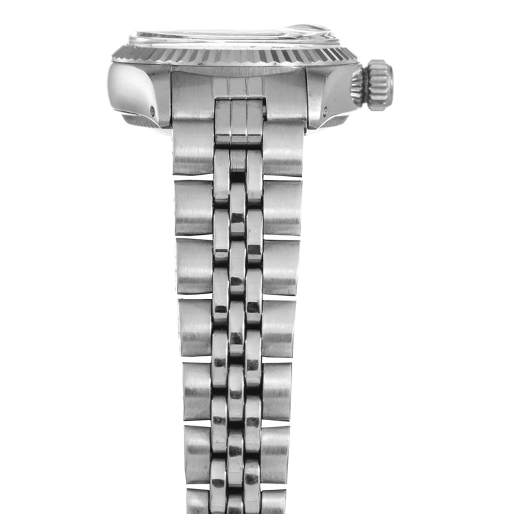 Rolex Datejust White Roman Dial Lady Watch Fluted Bezel Ss Jubilee