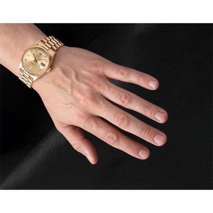 Rolex Day-Date 36mm Champagne Diamond Dial Yellow Gold Watch