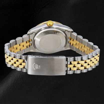 Rolex Mid Size Datejust Diamond Watch Black Midsize Diamond Dial