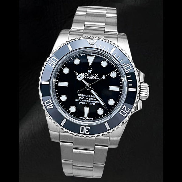 ステレス Rolex 114060 Submariner 40mm Stainless Steel Black Dial Watch