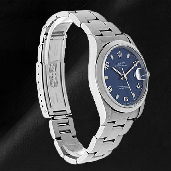 時計 Rolex 15200 32mm Rolex 15200 Oyster Perpetual Date Blue Arabic 34mm SS Watch