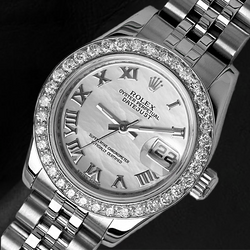 Rolex 179174 Lady-Datejust 26mm White Mother of Pearl Diamond Steel Ladies Watch