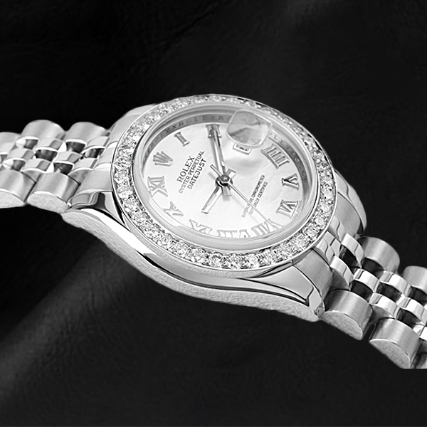 Rolex 179174 Lady-Datejust White Mother of Pearl Diamond Steel Ladies Watch