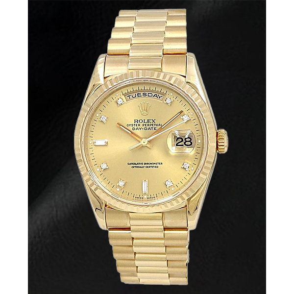 natural diamond watch front view