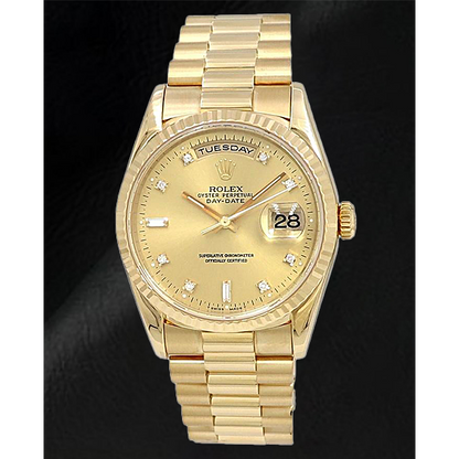natural diamond watch front view