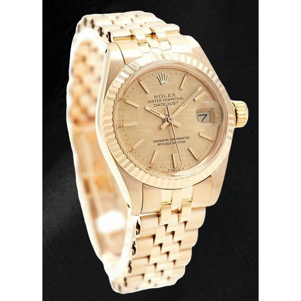 Rolex 26 mm Datejust Champagne Dial Yellow Gold Ladies Watch