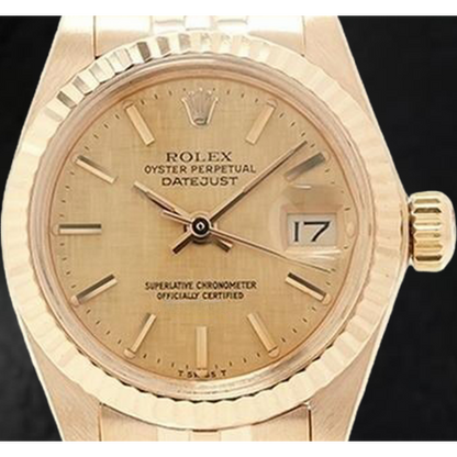 Rolex 26 mm Datejust Champagne Dial Yellow Gold Ladies Watch