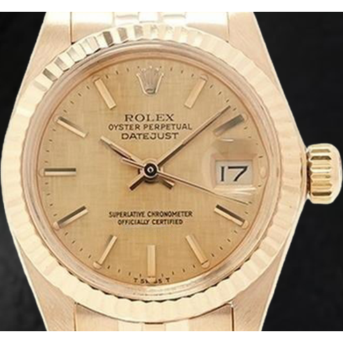 Rolex 26 mm Datejust Champagne Dial Yellow Gold Ladies Watch