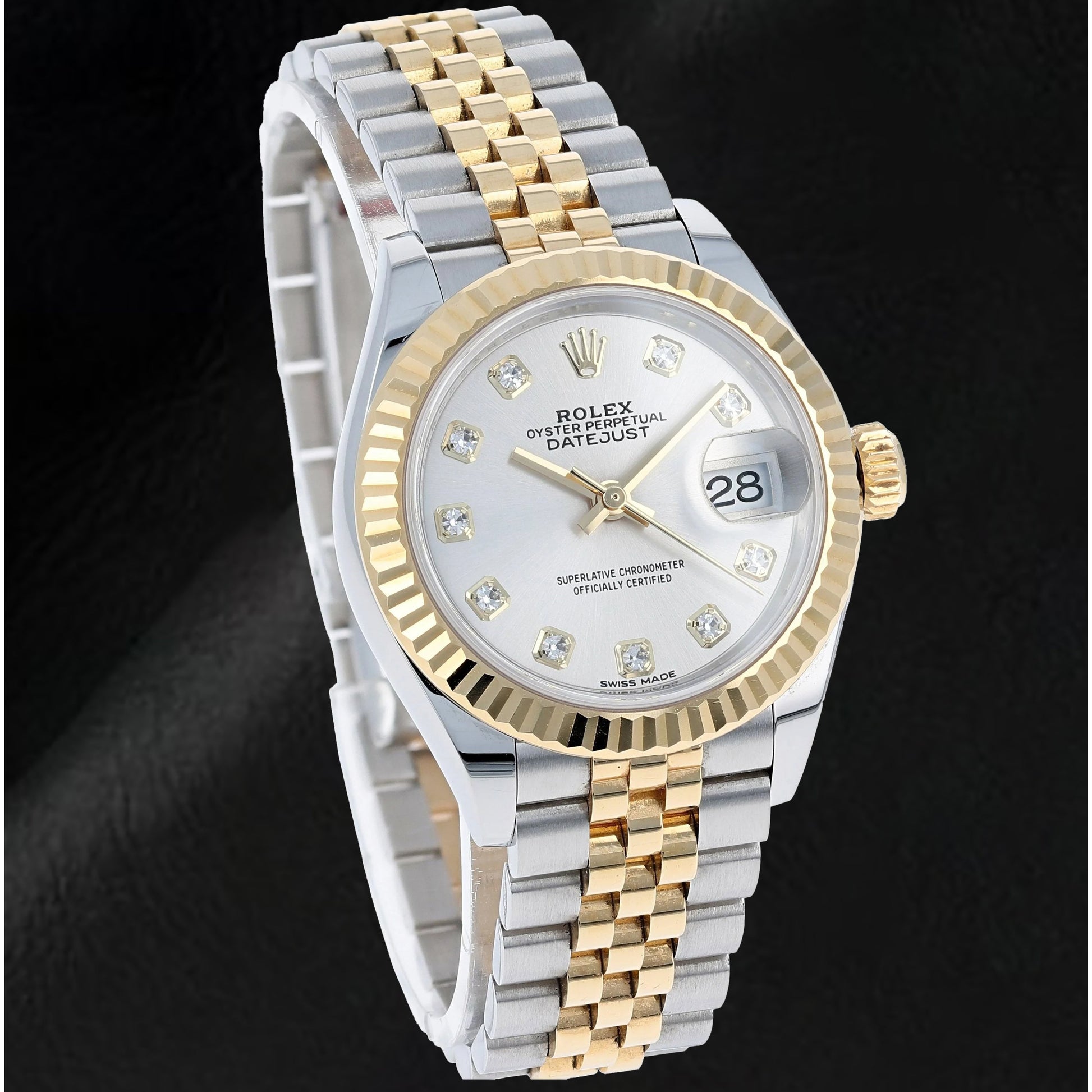 natural diamond watch close up detail