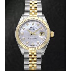 Natural Rolex Datejust Ladies Watch MOP Diamond Dial Two Tone