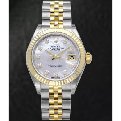 natural round diamond watch front view