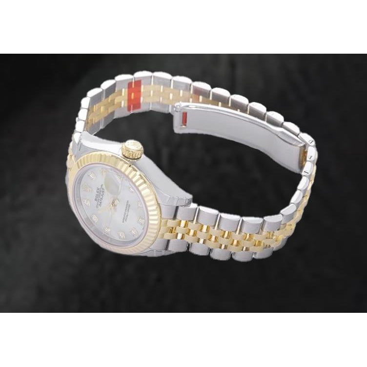 natural round diamond watch side angle